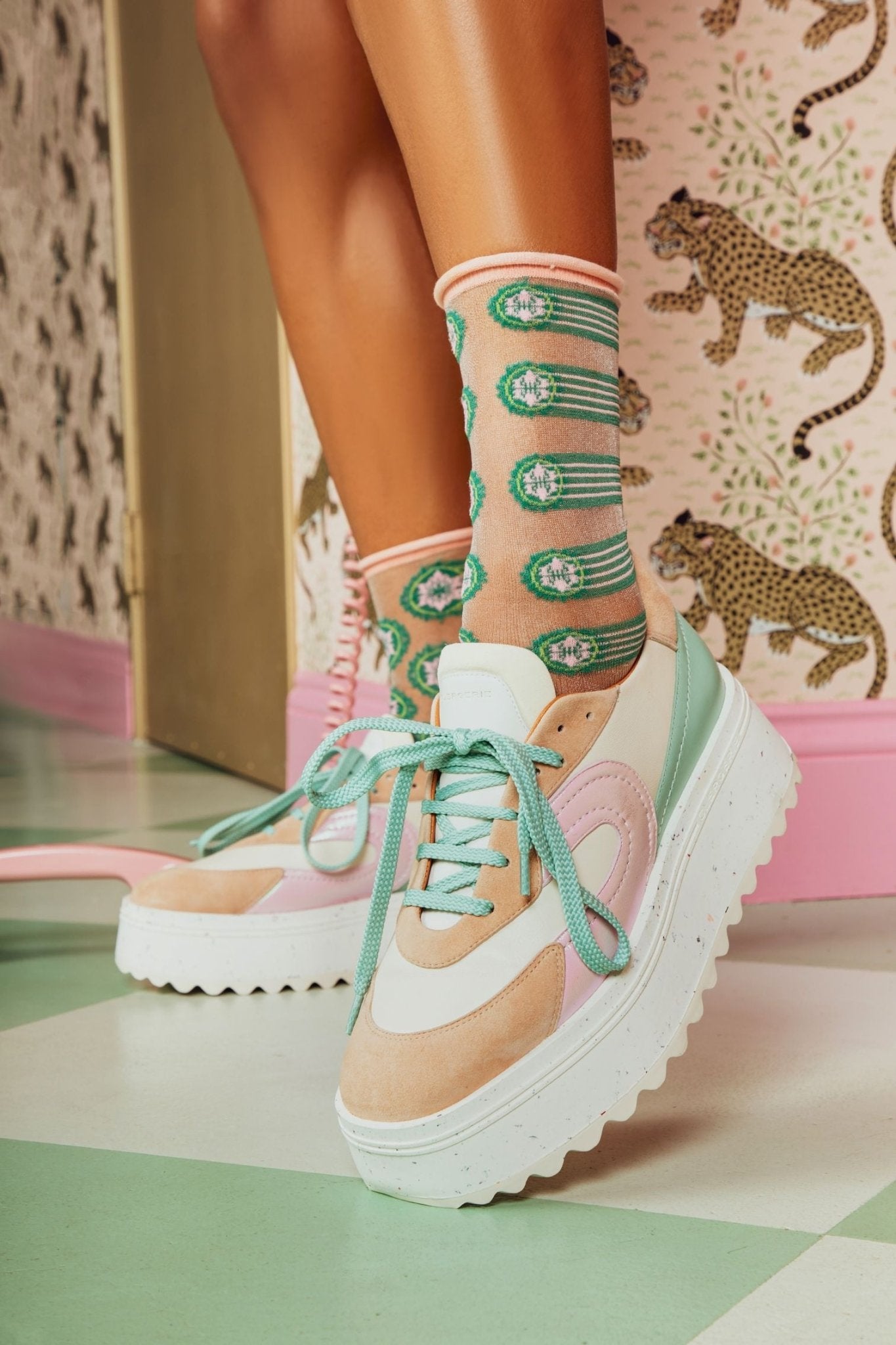 SNEAKERS - AWAKE, nude suede - Clergerie Paris - USA