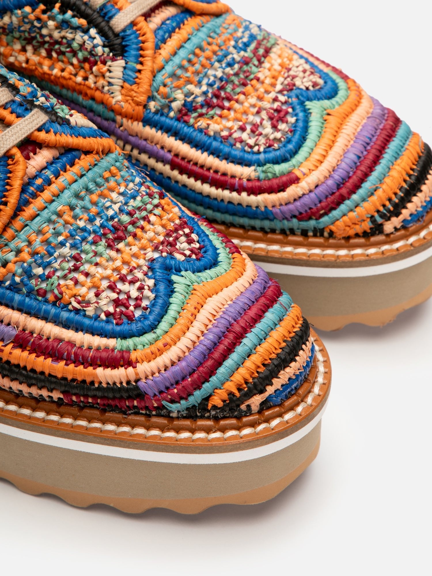 DERBIES - BASEL, bright mix raffia - Clergerie Paris - USA