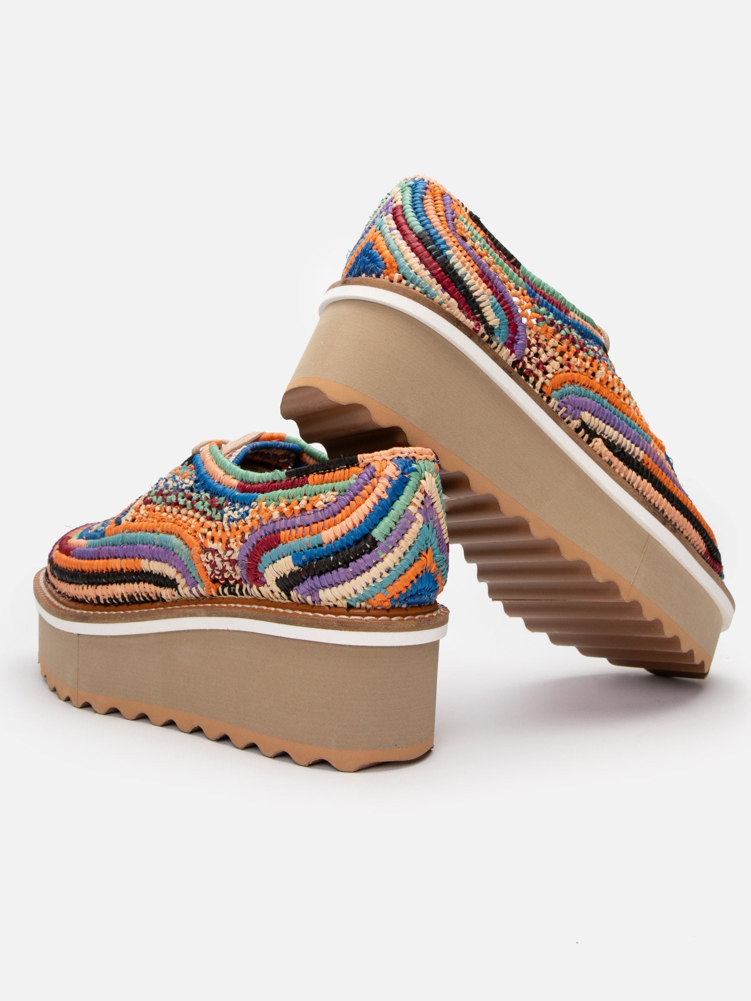 DERBIES - BASEL, bright mix raffia - Clergerie Paris - USA