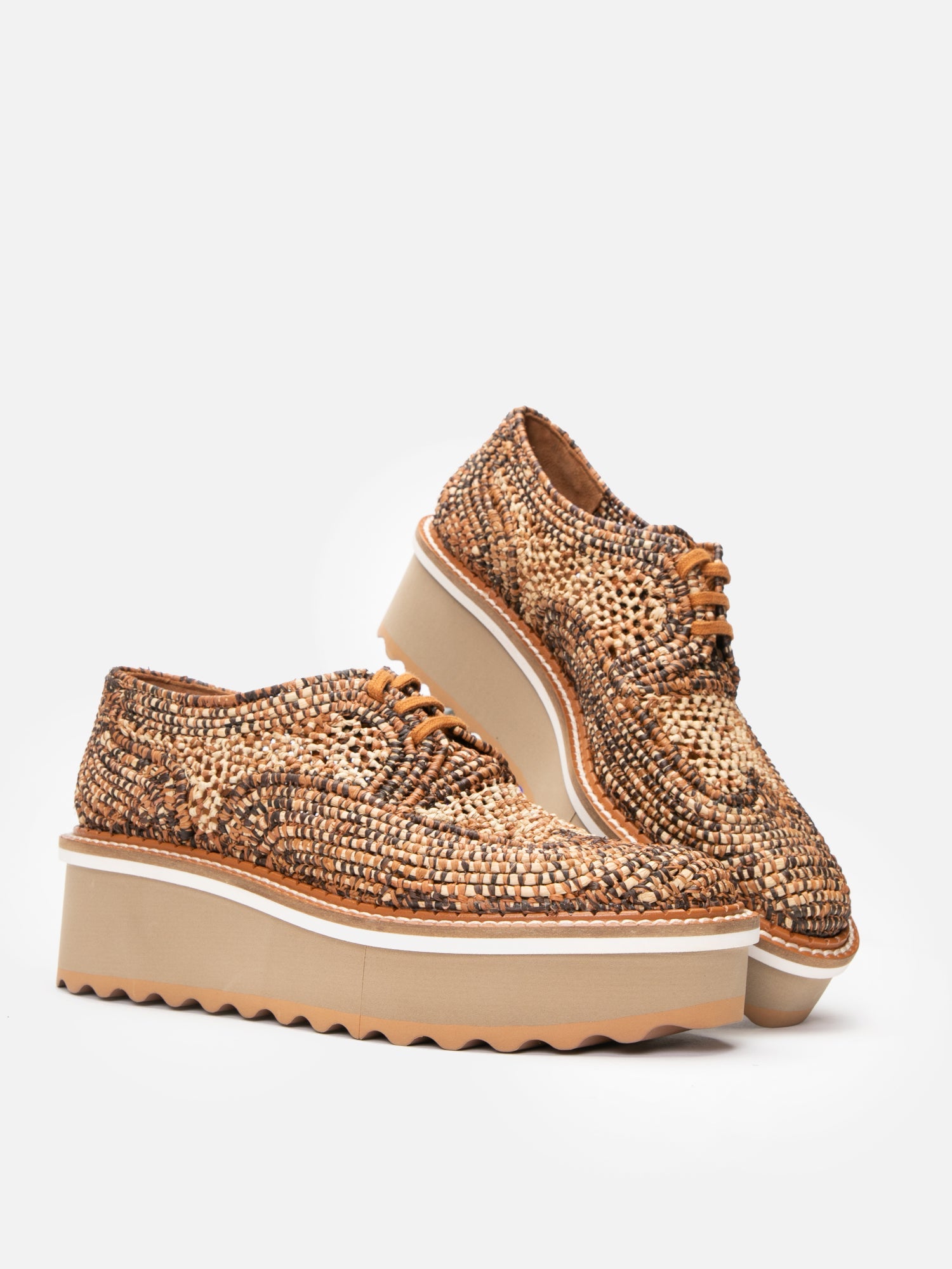 DERBIES - BASEL, brown raffia - Clergerie Paris - USA