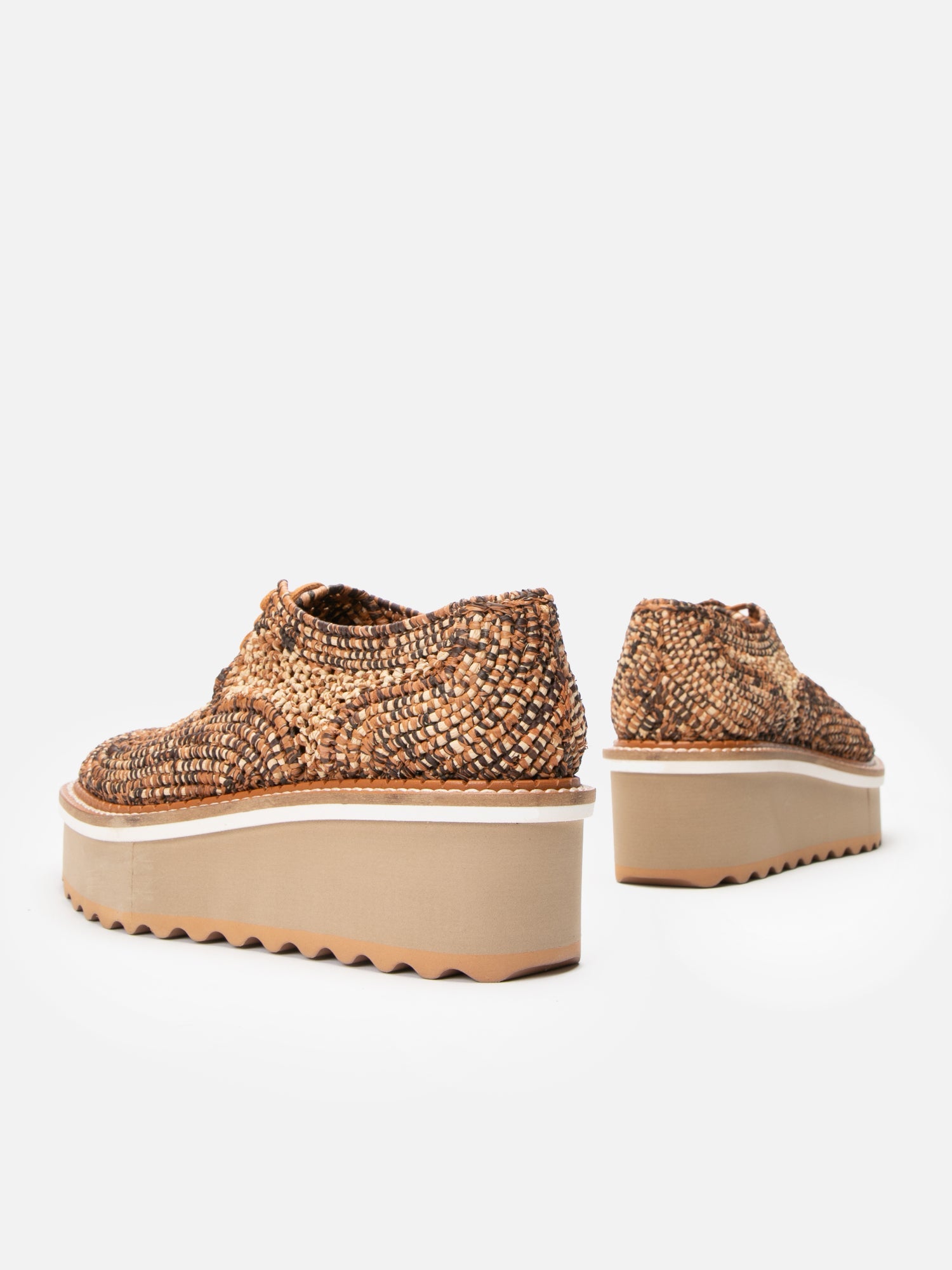 DERBIES - BASEL, brown raffia - Clergerie Paris - USA