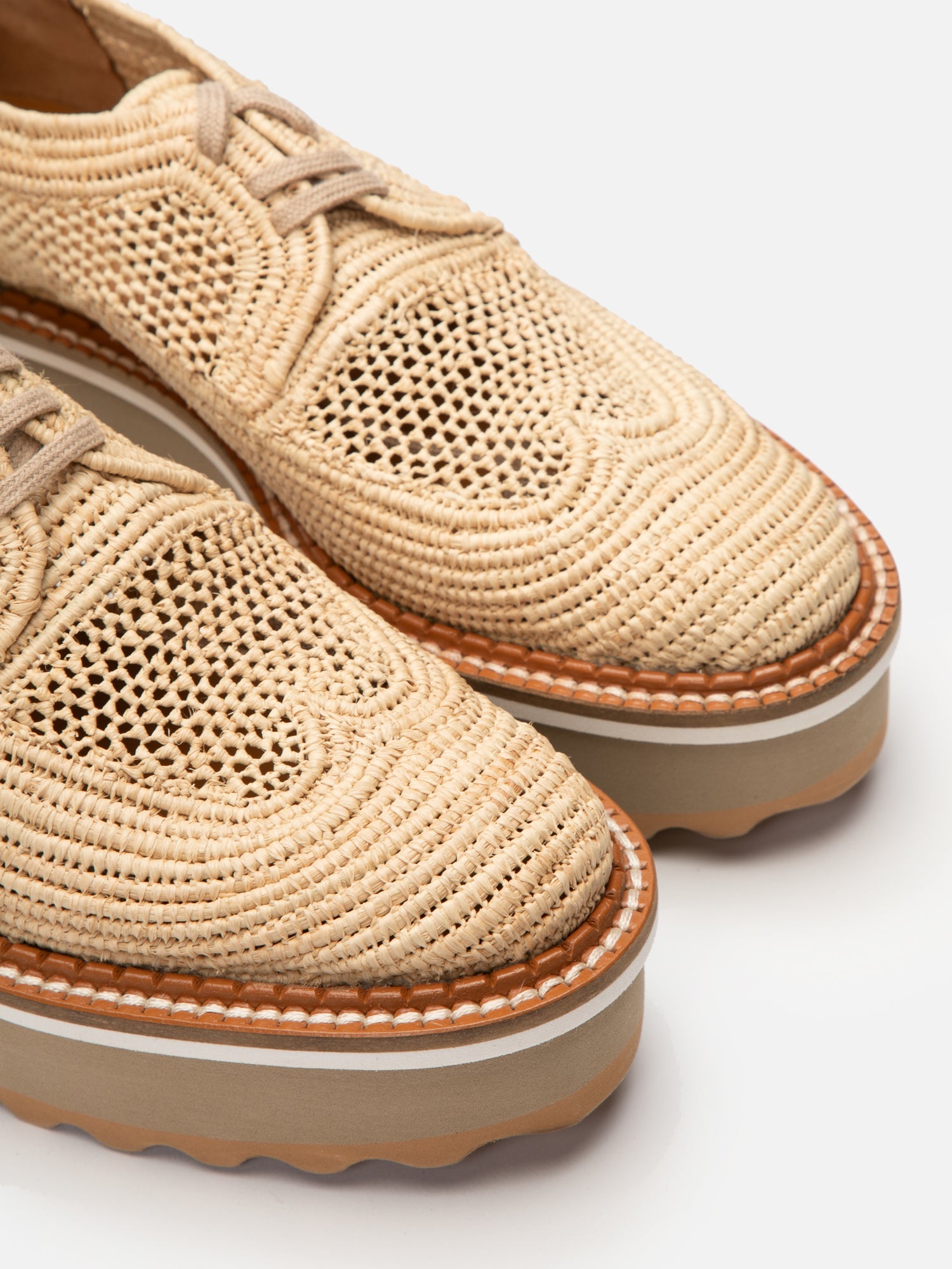 DERBIES - BASEL, natural raffia - Clergerie Paris - USA