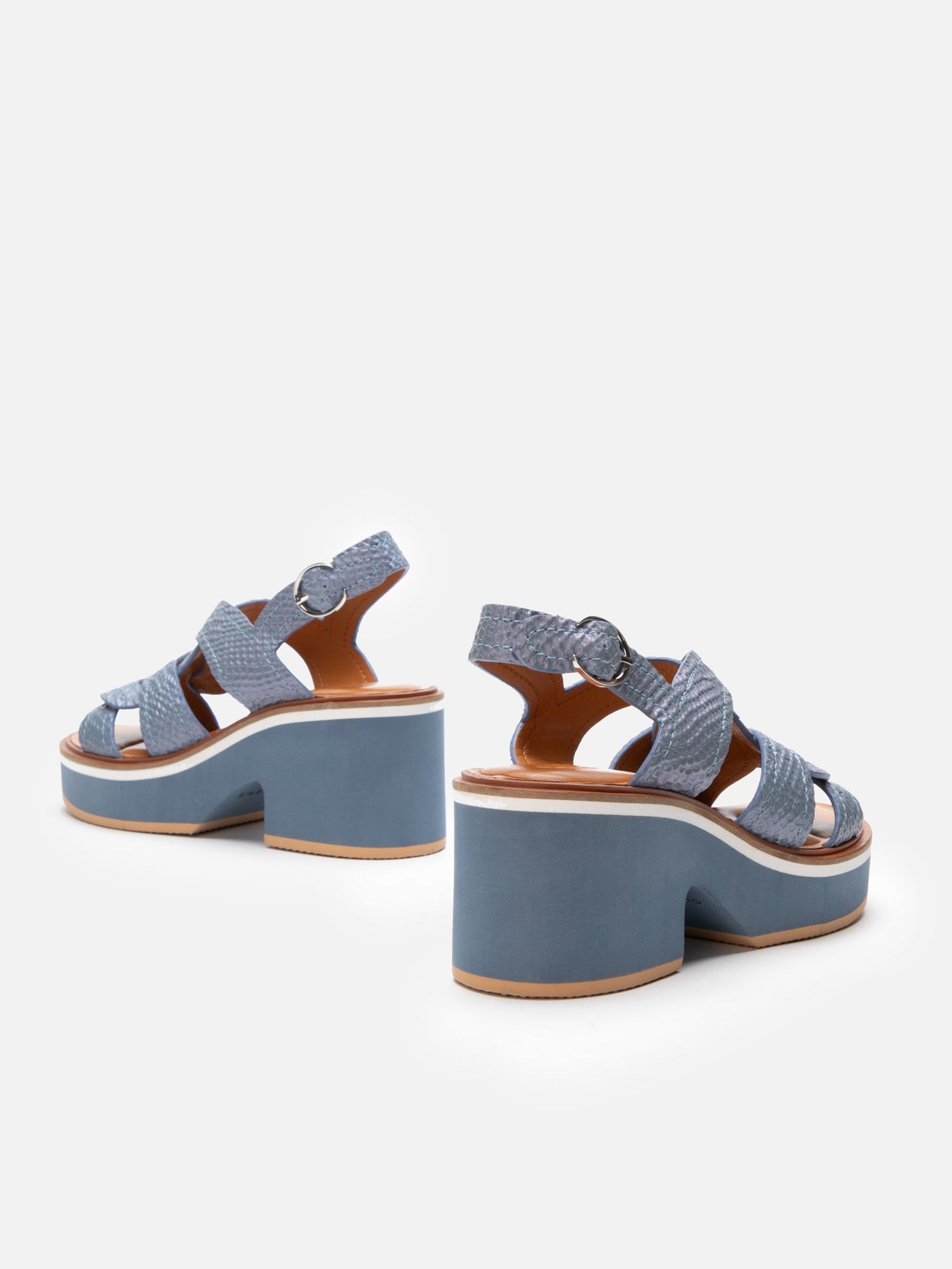 SANDALS - CALIXA, azure snake effect - Clergerie Paris - USA