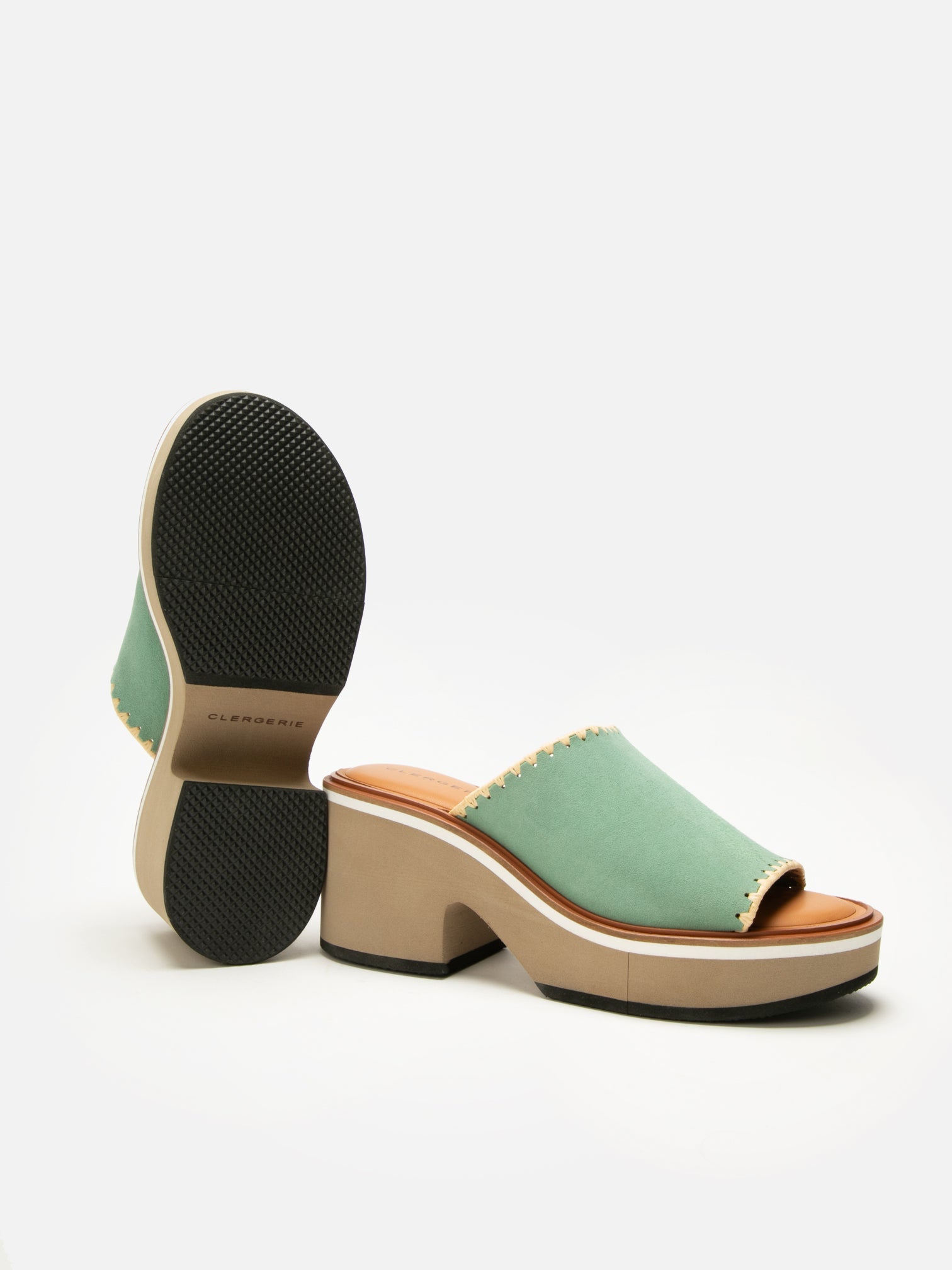 MULES - CESSY, suede moss - Clergerie Paris - USA