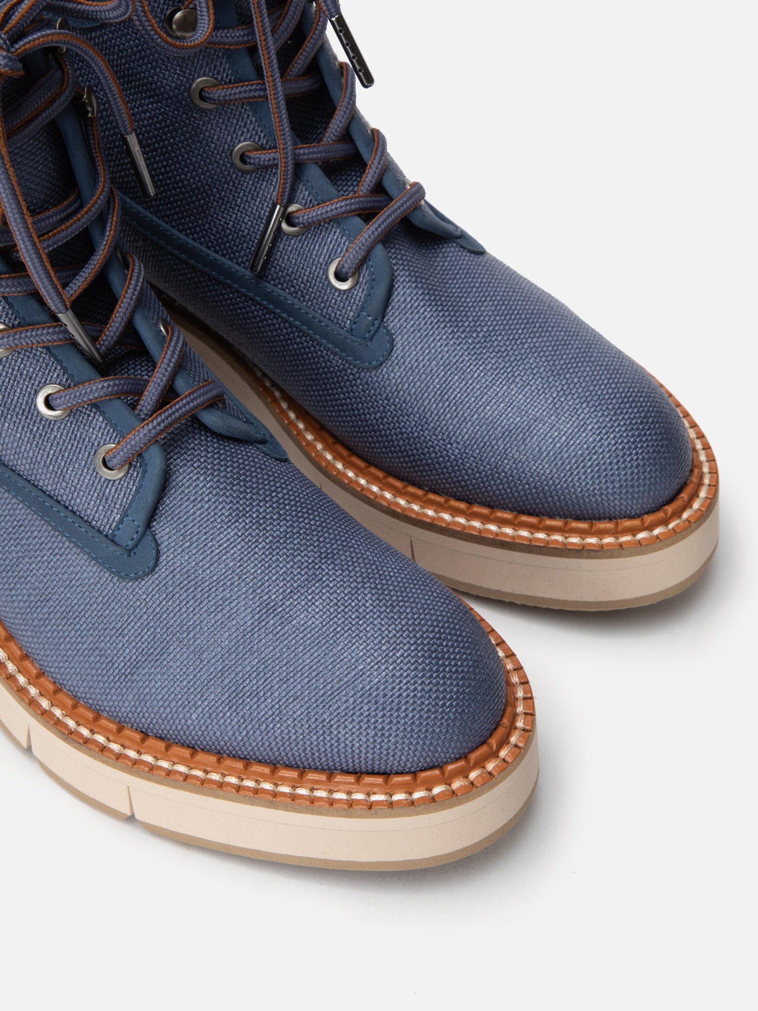 ANKLE BOOTS - CRUSH4, azure papyrus fabric - Clergerie Paris - USA