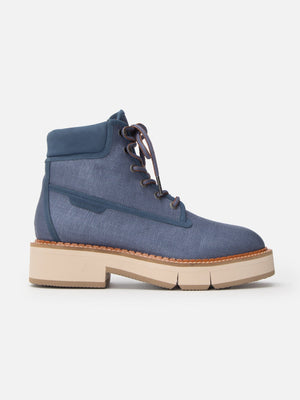 ANKLE BOOTS - CRUSH4, azure papyrus fabric - Clergerie Paris - USA