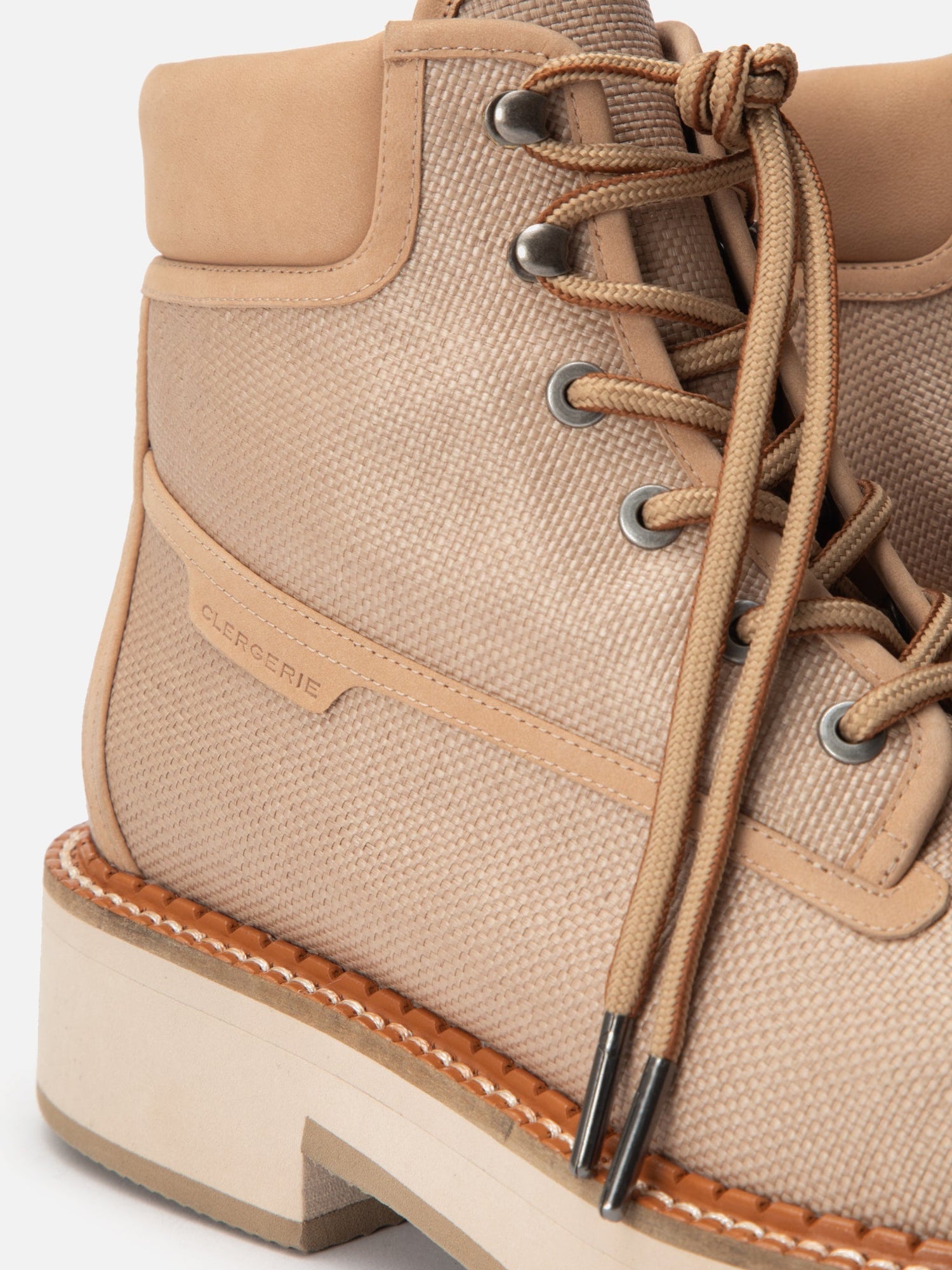 ANKLE BOOTS - CRUSH4, nude papyrus fabric - Clergerie Paris - USA