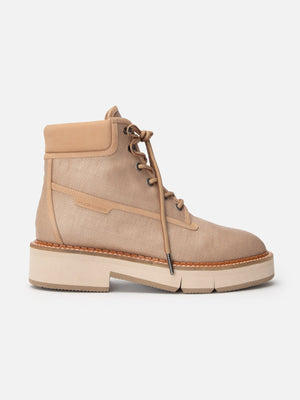 ANKLE BOOTS - CRUSH4, nude papyrus fabric - Clergerie Paris - USA