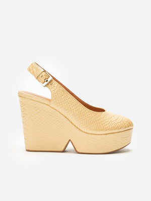 WEDGES - DYLAN4, nude snake effect - Clergerie Paris - USA