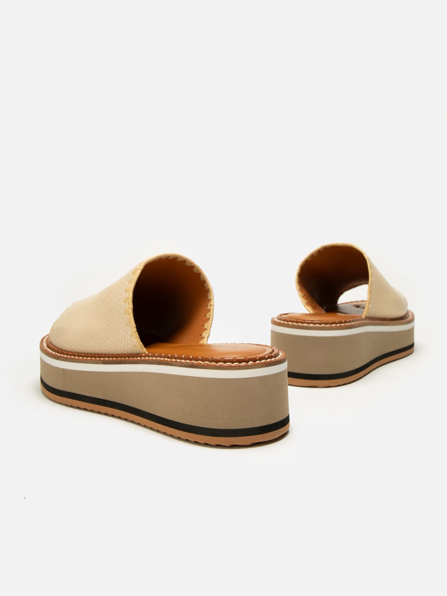 MULES - FASTSR, snake - effect white - Clergerie Paris - USA
