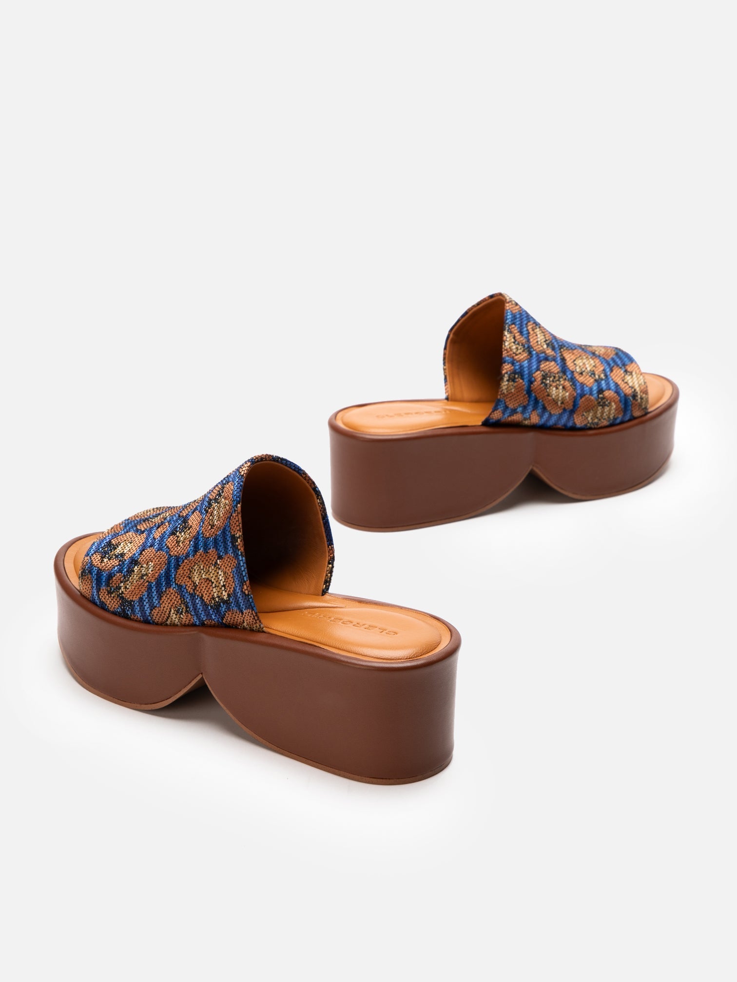 MULES - FIRST, azure leopard - Clergerie Paris - USA