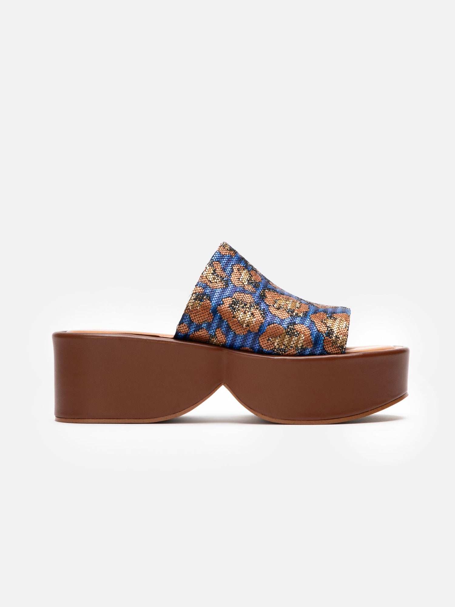 MULES - FIRST, azure leopard - Clergerie Paris - USA
