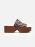 MULES - FIRST, azure leopard - Clergerie Paris - USA