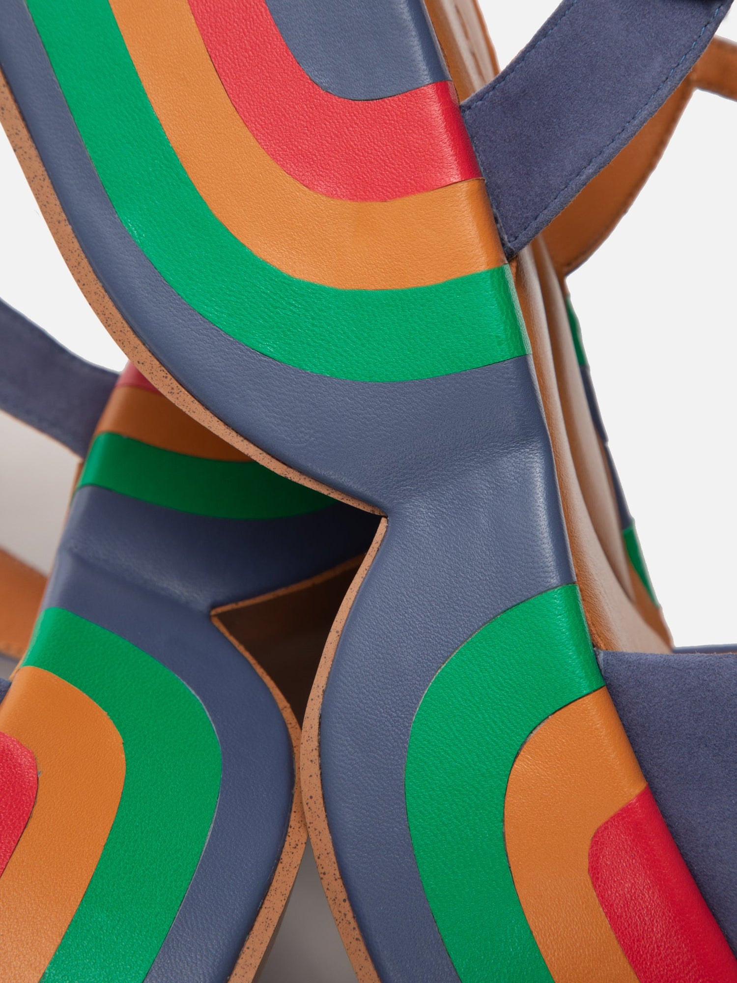 SANDALS - FLOWER, azure suede - Clergerie Paris - USA
