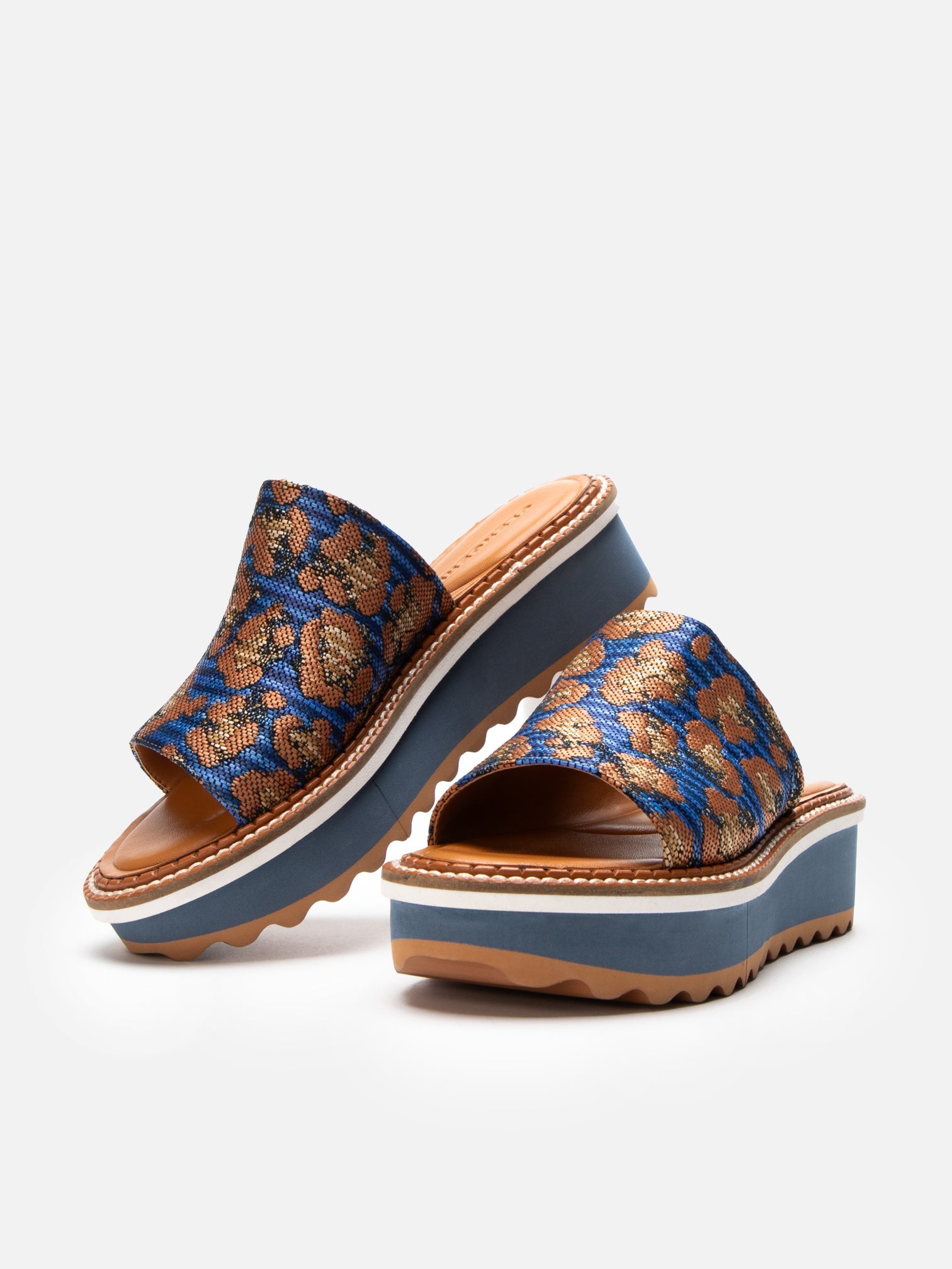 SANDALS - FOLIE, azure leopard - Clergerie Paris - USA