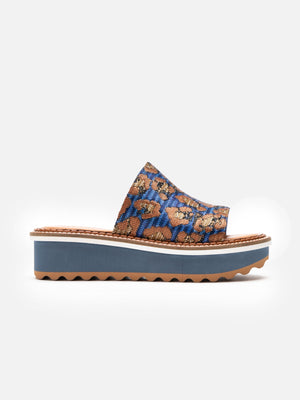 SANDALS - FOLIE, azure leopard - Clergerie Paris - USA