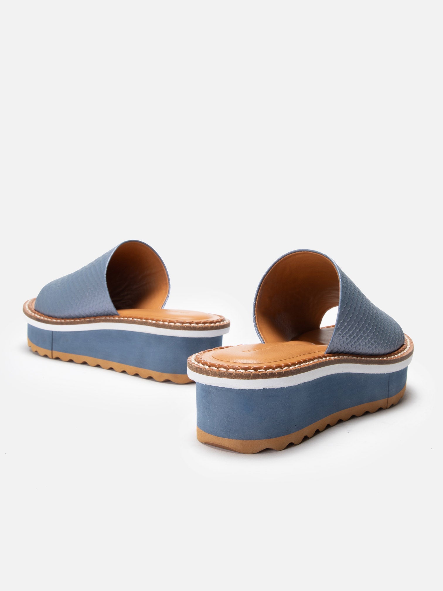 SANDALS - FOLIE, azure snake effect - Clergerie Paris - USA