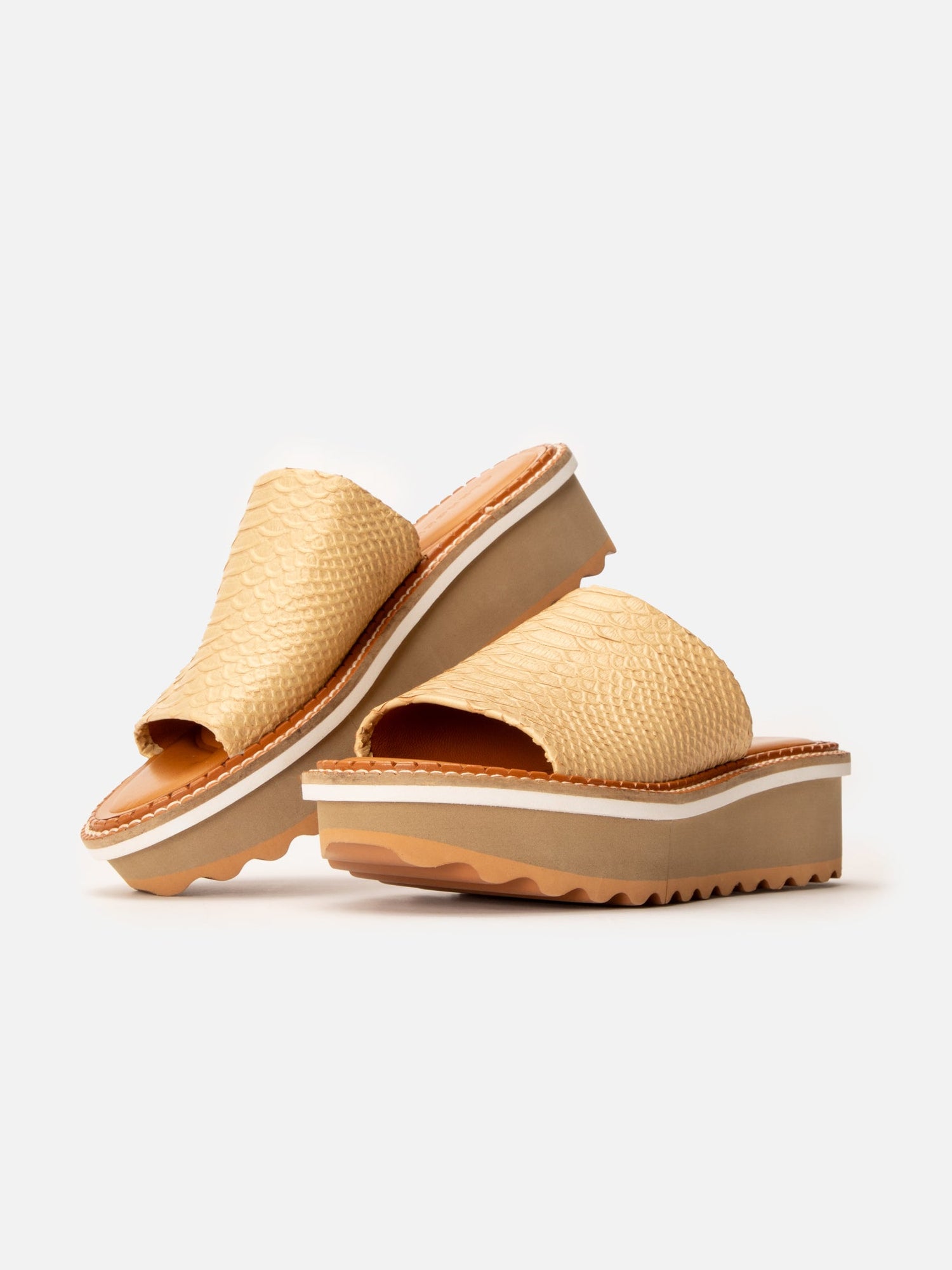 SANDALS - FOLIE, nude snake effect - Clergerie Paris - USA