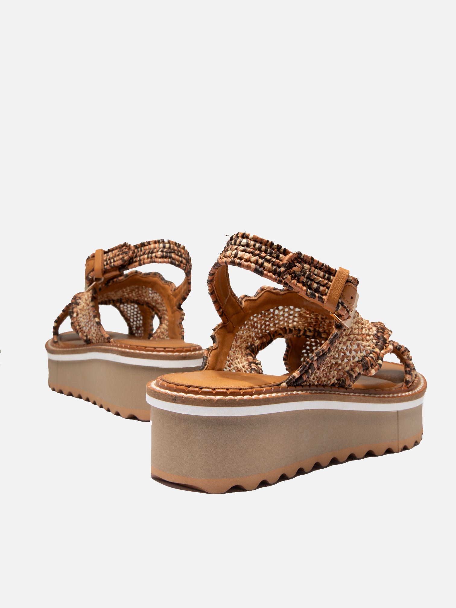 SANDALS - FRESH, brown raffia - Clergerie Paris - USA