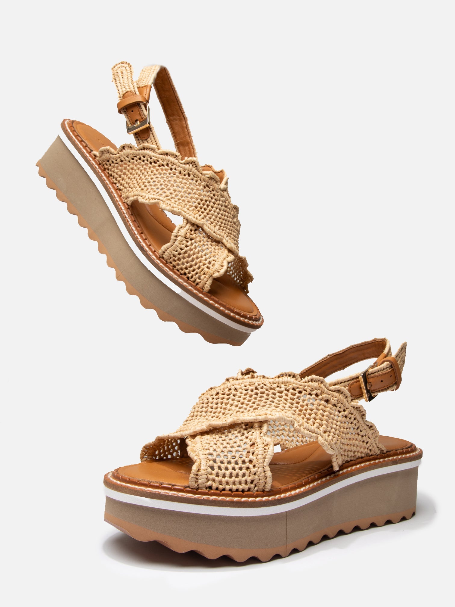 SANDALS - FRESH, natural raffia - Clergerie Paris - USA