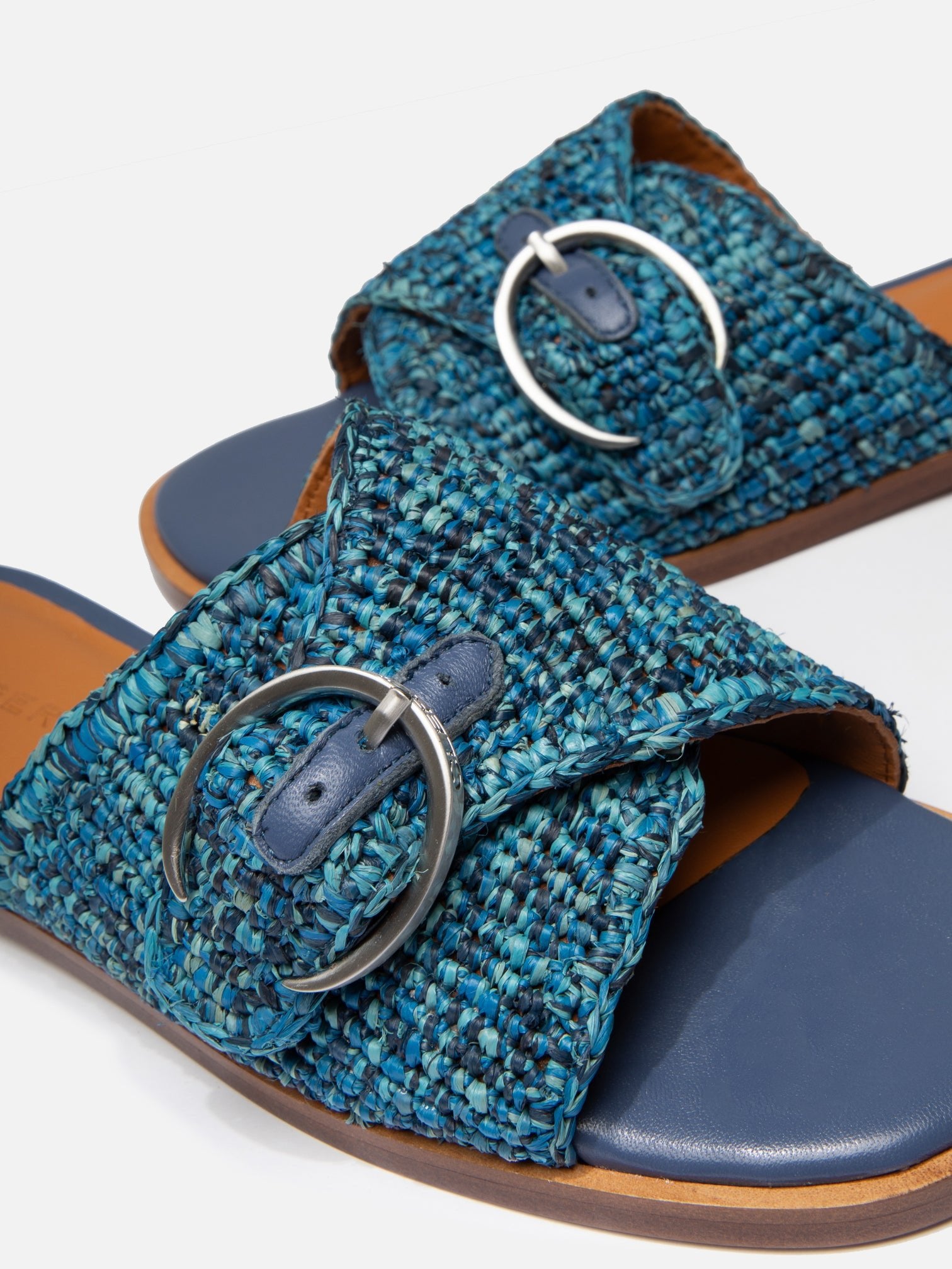 SANDALS - IRME, azure raffia - Clergerie Paris - USA