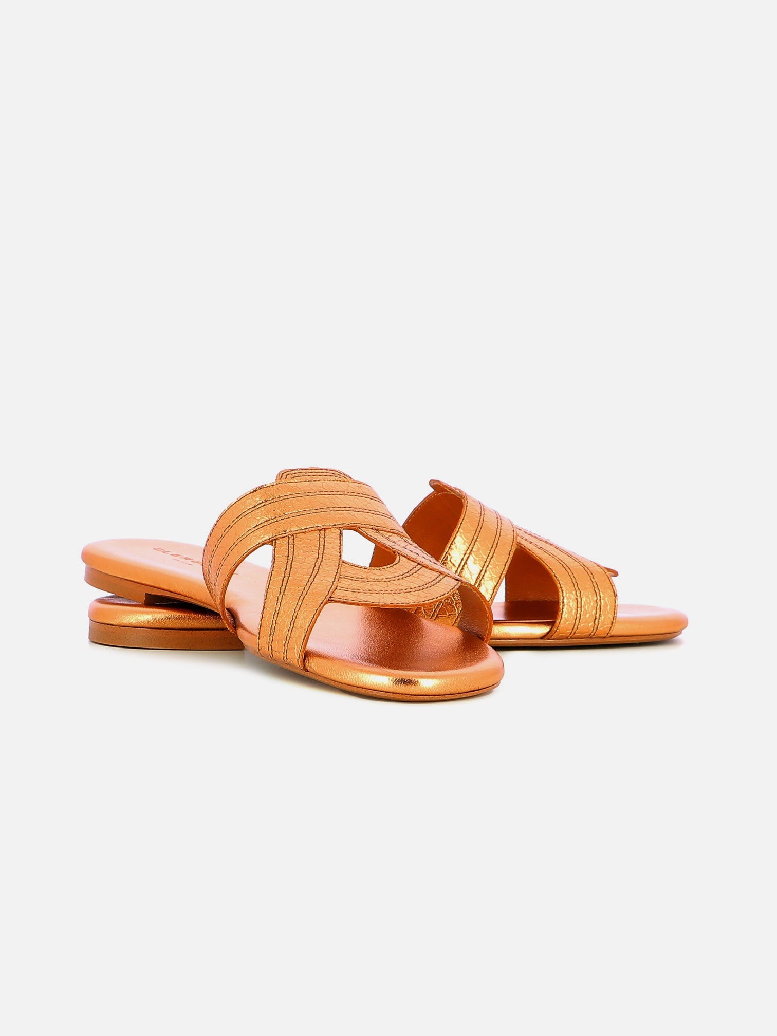 SANDALS - IVORY, desert metallic snake effet - Clergerie Paris - USA