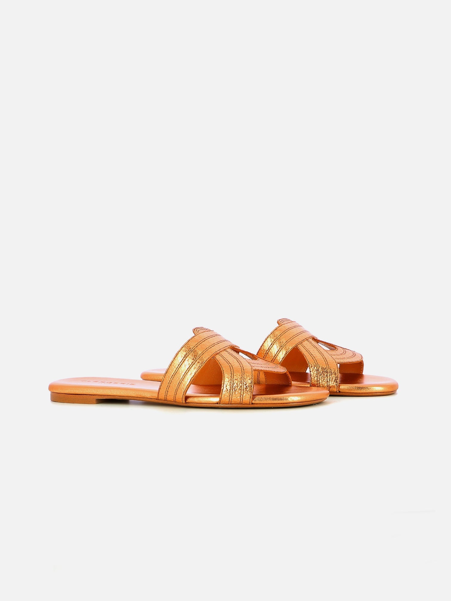 SANDALS - IVORY, desert metallic snake effet - Clergerie Paris - USA