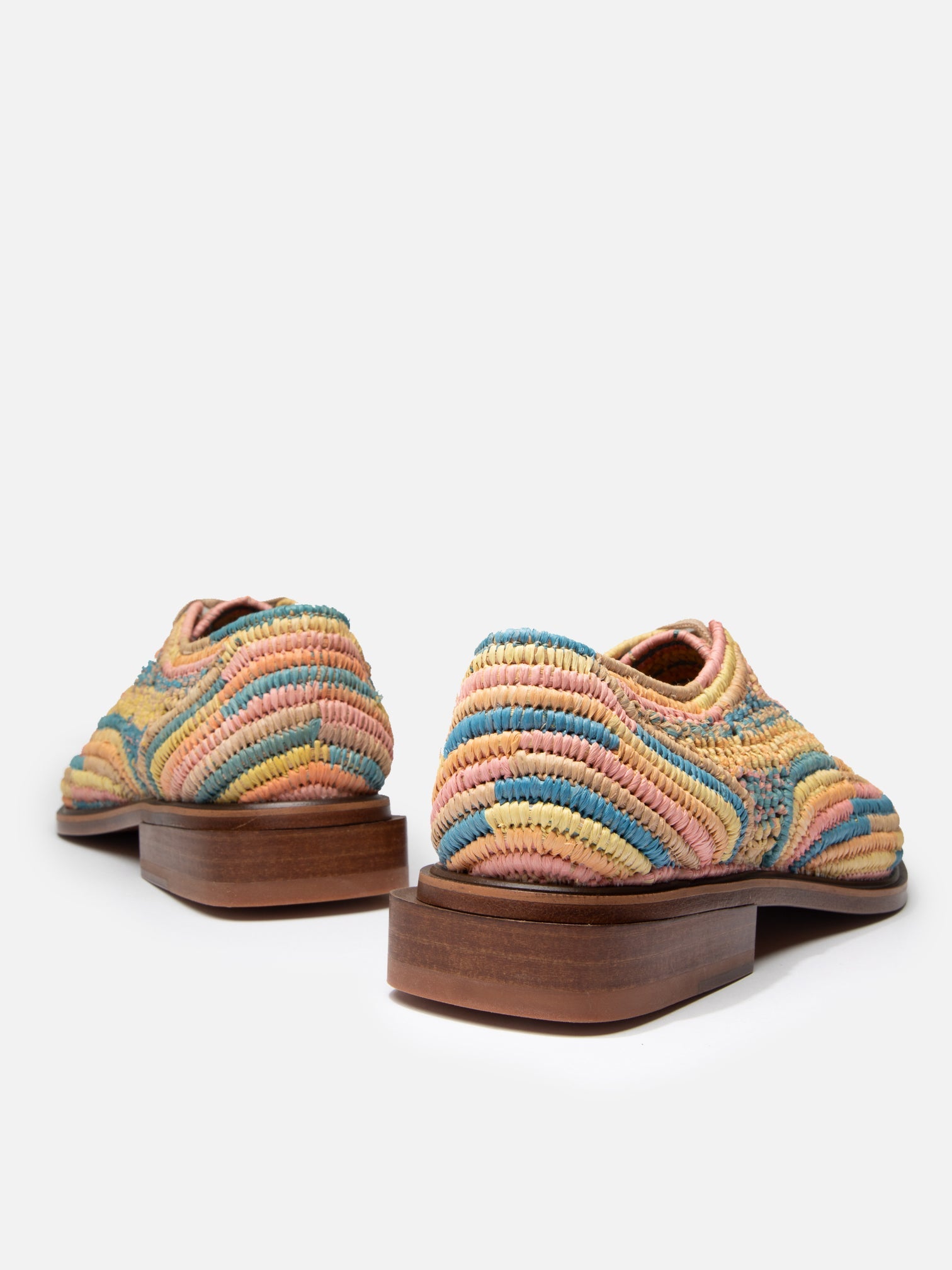 DERBIES - JAFIA, pastel raffia - Clergerie Paris - USA