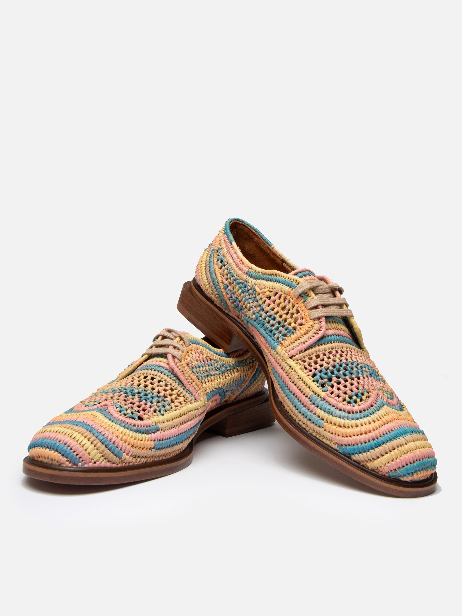 DERBIES - JAFIA, pastel raffia - Clergerie Paris - USA