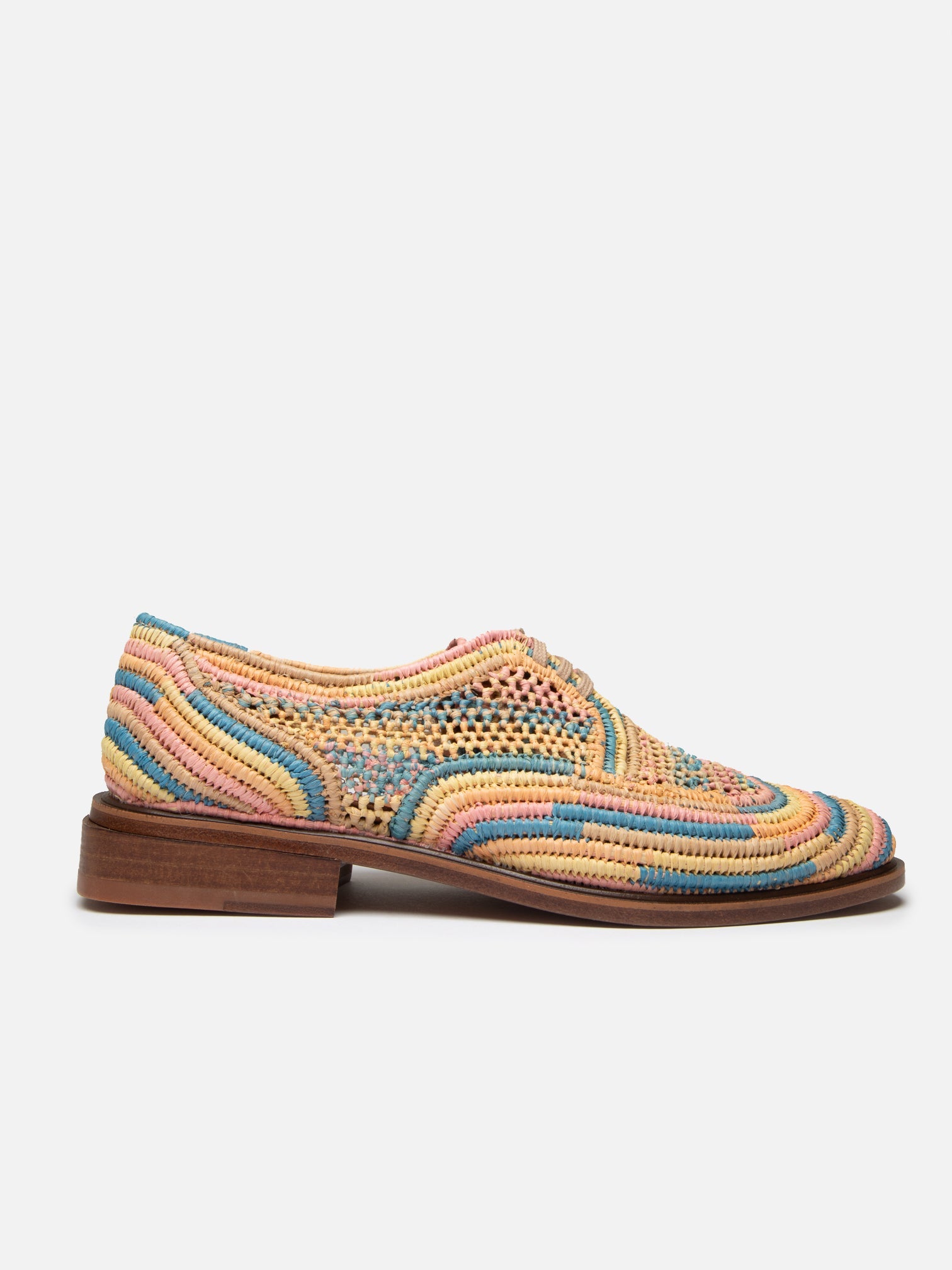 DERBIES - JAFIA, pastel raffia - Clergerie Paris - USA