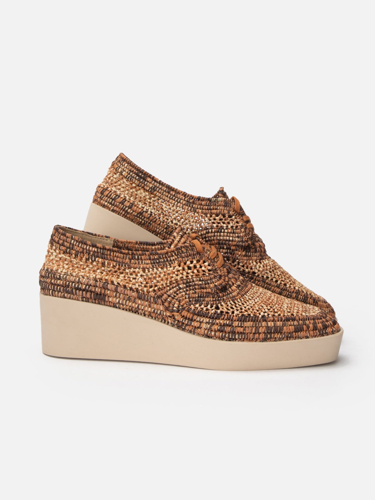 DERBIES - LISA4, brown raffia - Clergerie Paris - USA