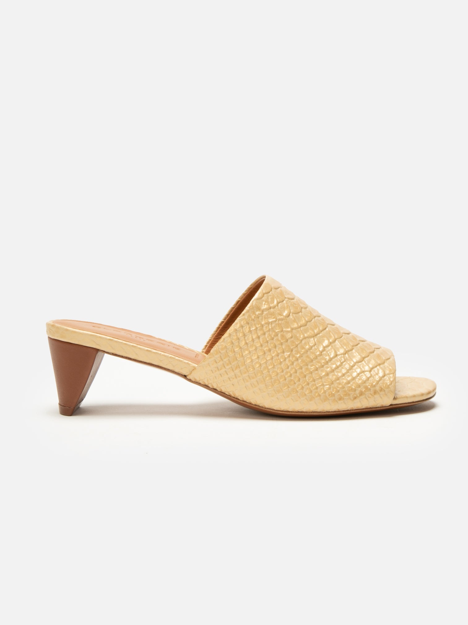 MULES - LUX, nude snake effect iridescent - Clergerie Paris - USA