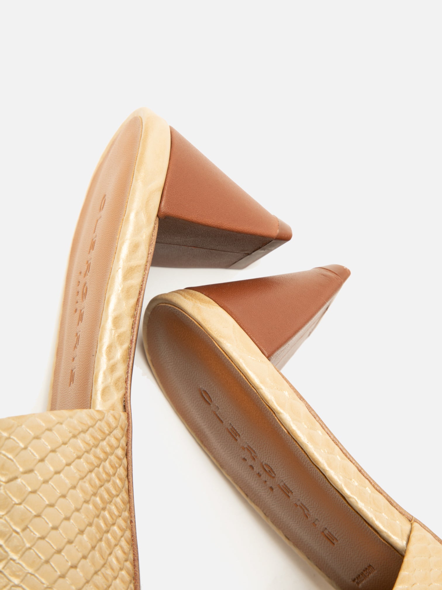 MULES - LUX, nude snake effect iridescent - Clergerie Paris - USA