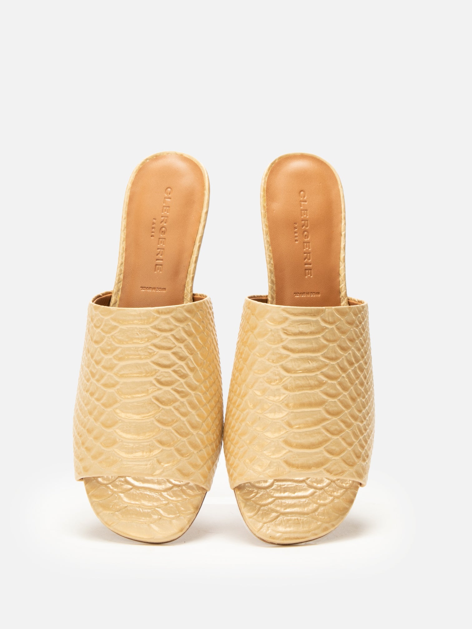 MULES - LUX, nude snake effect iridescent - Clergerie Paris - USA