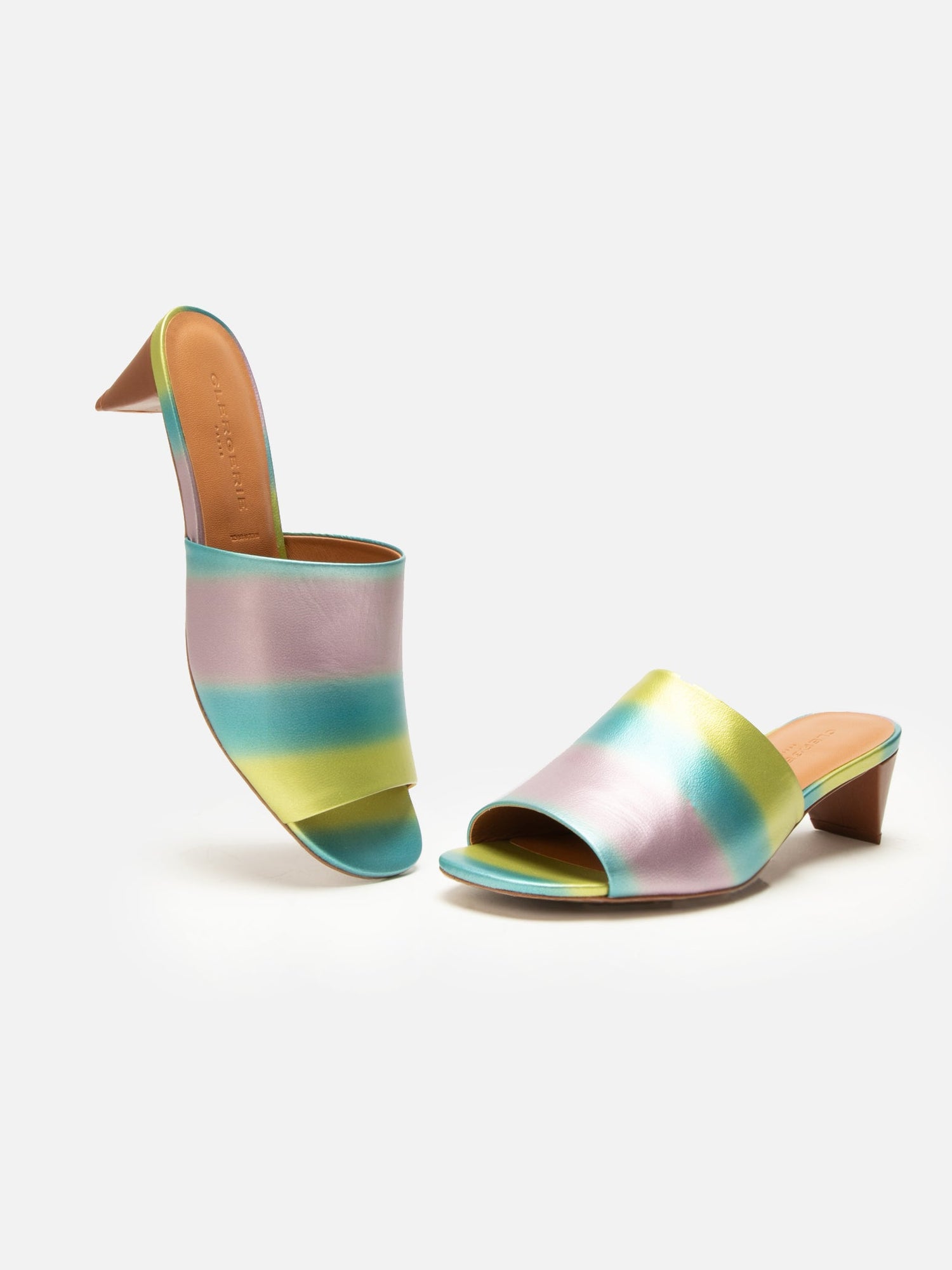 MULES - LUX, pastel rainbow - Clergerie Paris - USA
