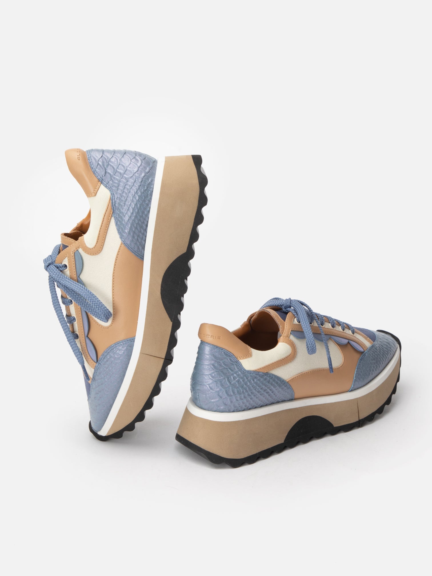 SNEAKERS - OVER, azure snake effect - Clergerie Paris - USA