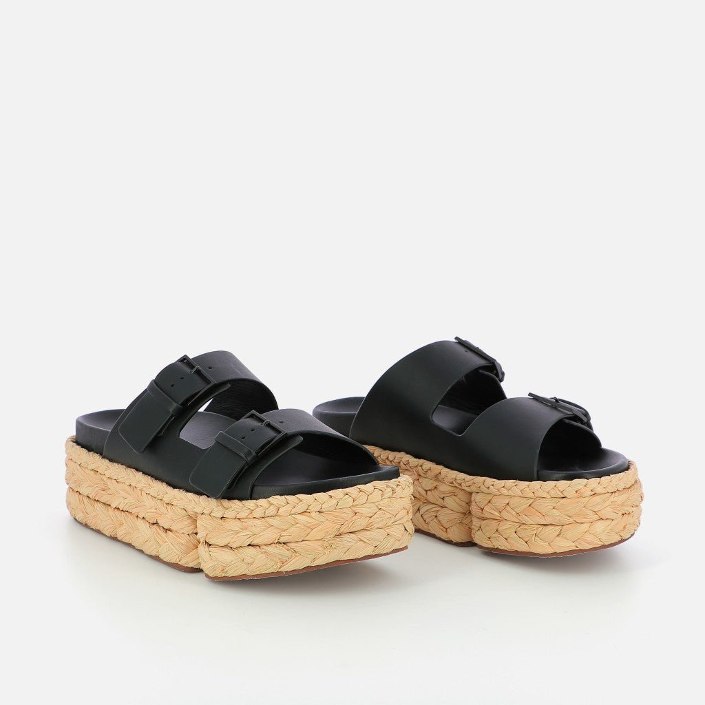 MULES - QIANA mules, vegetal calfskin black - QIANA2BLCVEGM350 - Clergerie Paris - USA