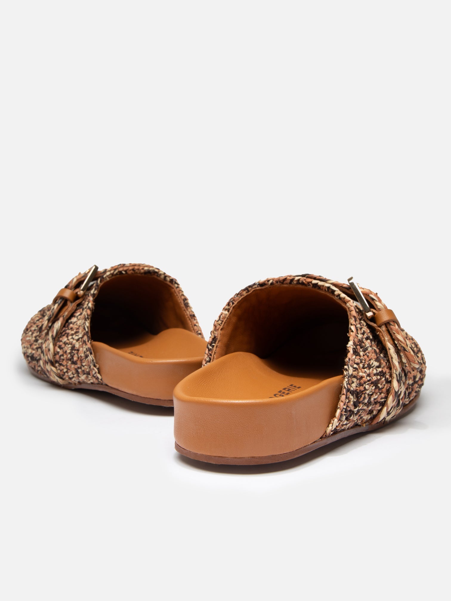 MULES - QUINTA4, brown raffia - Clergerie Paris - USA