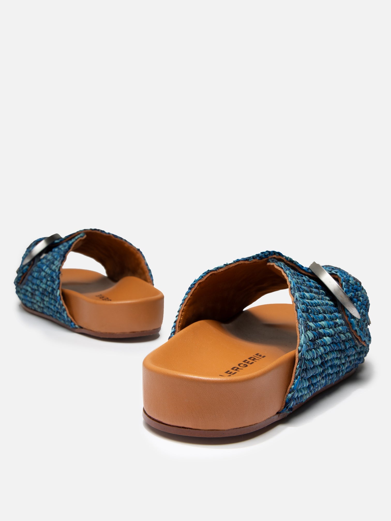 SANDALS - QUIRK, azure raffia - Clergerie Paris - USA