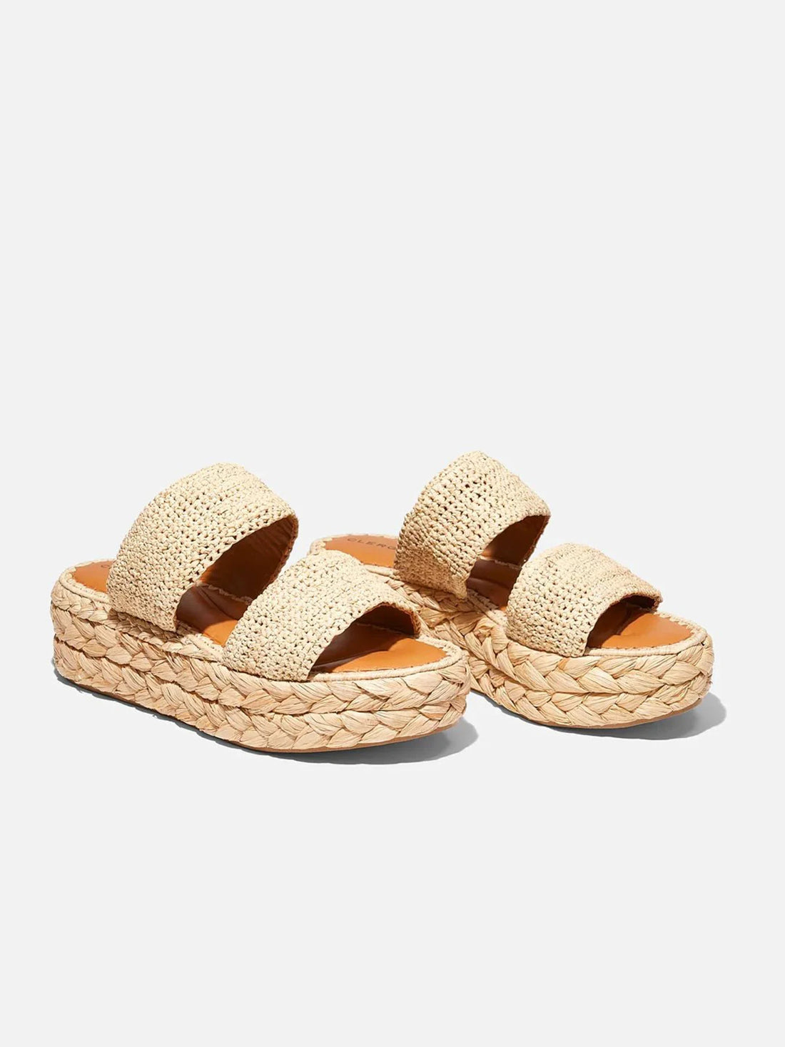 ARLENE slippers, natural straw