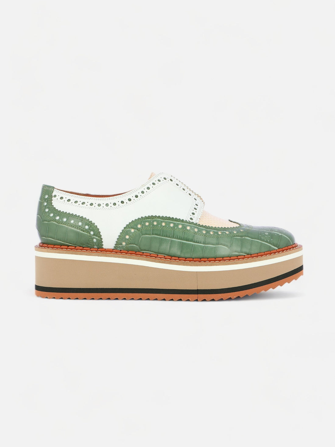 BECKA, crocodile effect green
