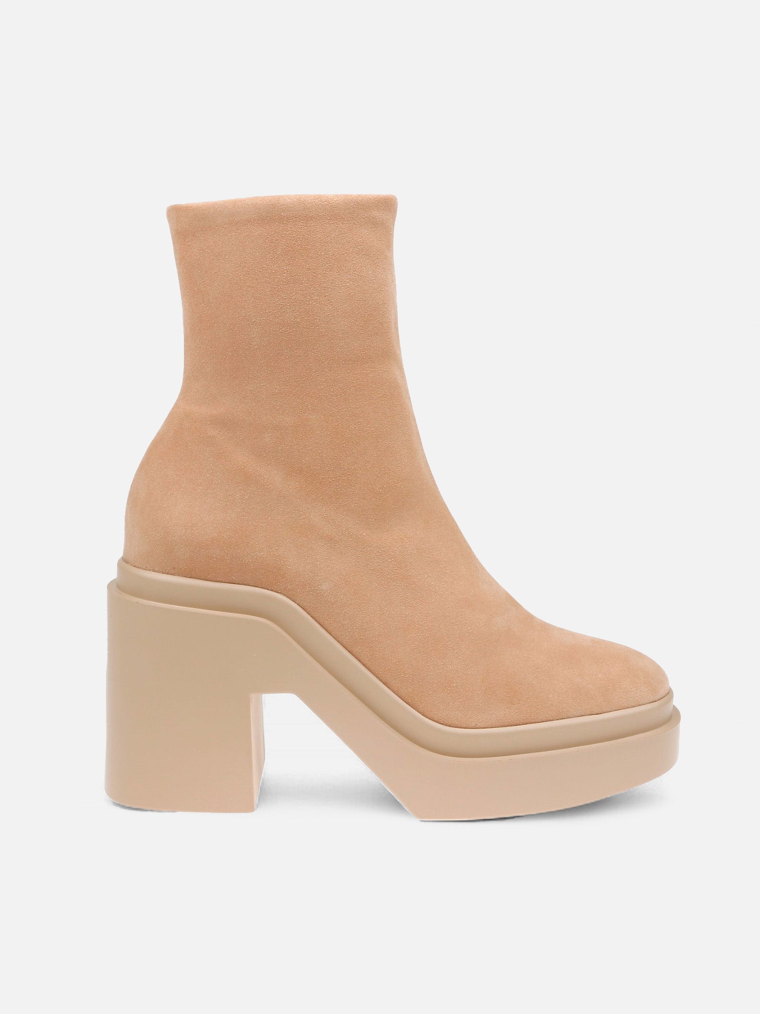 NINA4, nude stretch suede