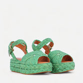 SANDALS - AIDA, green raffia - Clergerie Paris - USA