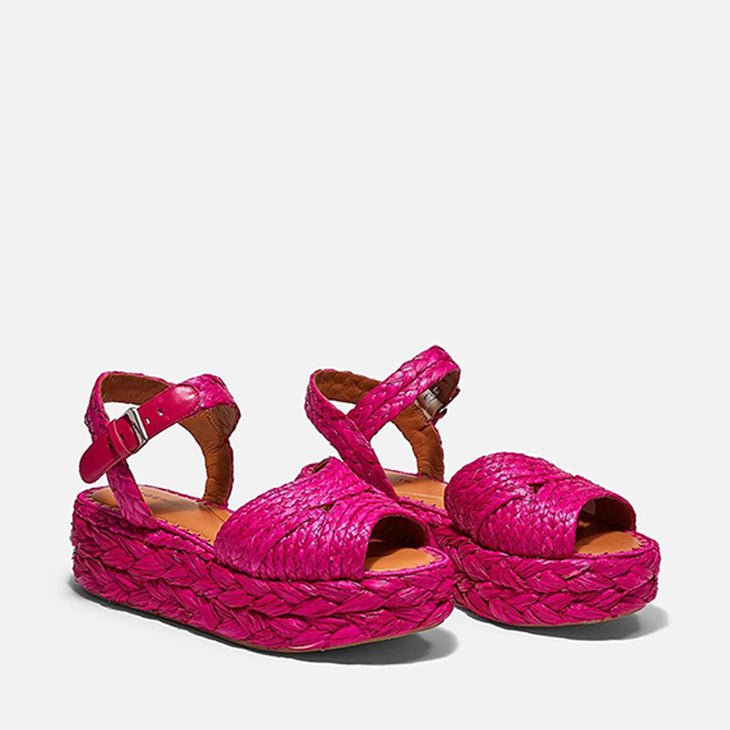 SANDALS - AIDA, hibiscus pink straw and - Clergerie Paris - USA