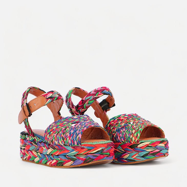 SANDALS - AIDA, multicolor raffia - Clergerie Paris - USA