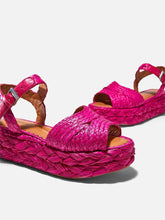 SANDALS - AIDA sandals, hibiscus pink straw and lambskin - AIDA9HIBRFAM350 - Clergerie Paris - USA