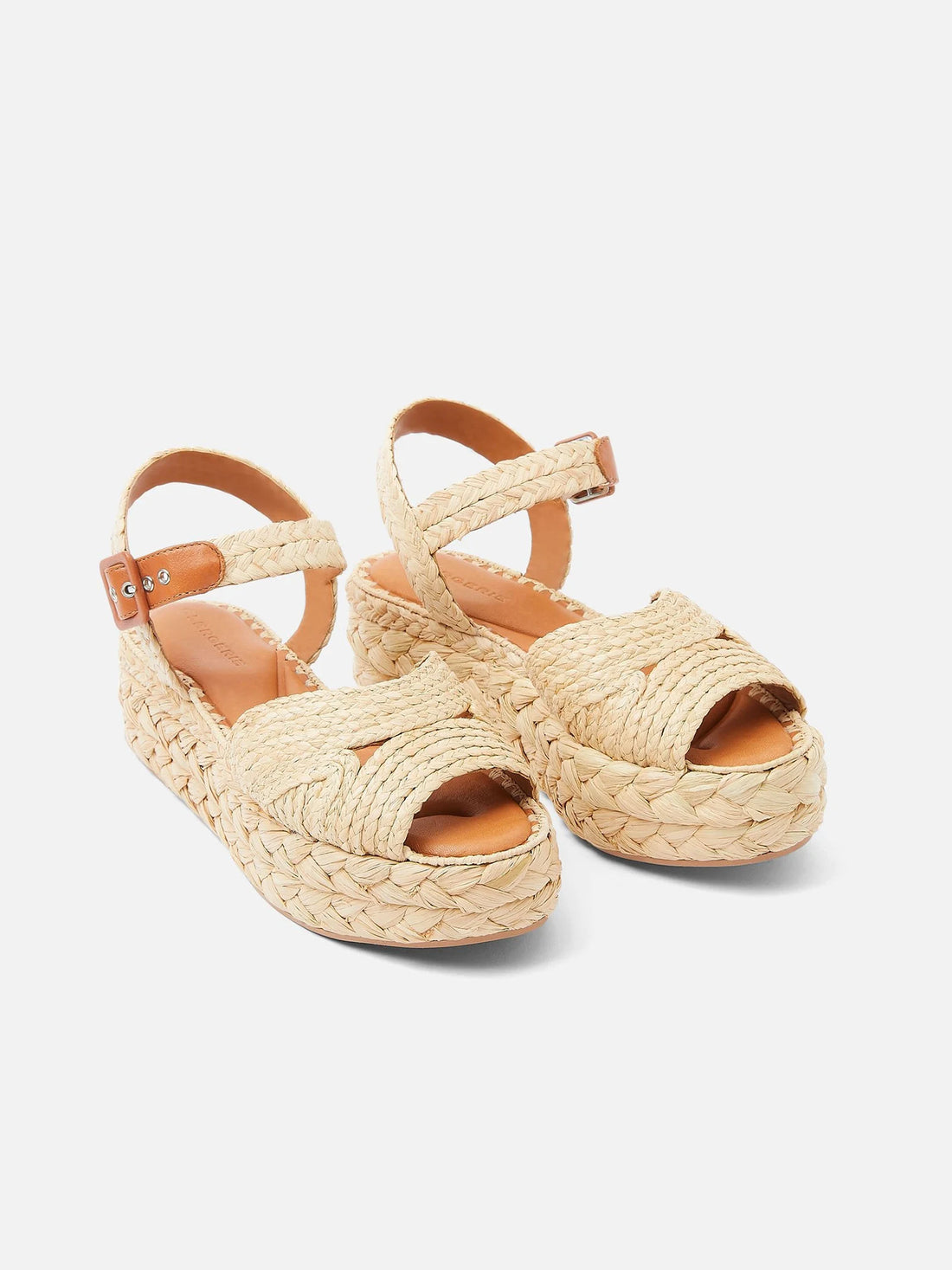 AIDA sandals, lambskin &amp; natural straw || OUTLET