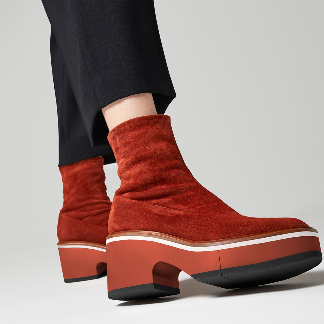 ANKLE BOOTS - ALBANE ankle boots, brick suede lambskin || OUTLET - ALBANE8BRCSDRM340 - Clergerie Paris - USA