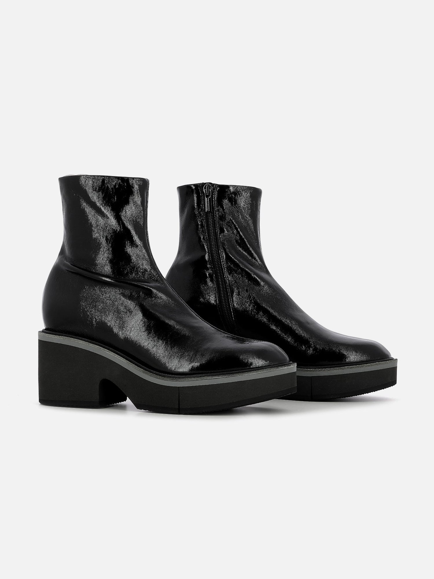 ANKLE BOOTS - ALBANE, naplak stretch black - Clergerie Paris - USA