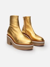 ANKLE BOOTS - ALBANE4, golden metallic stretch - Clergerie Paris - USA